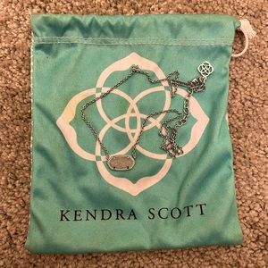 Silver Kendra Scott Elisa Necklace with Iridescent Drusy